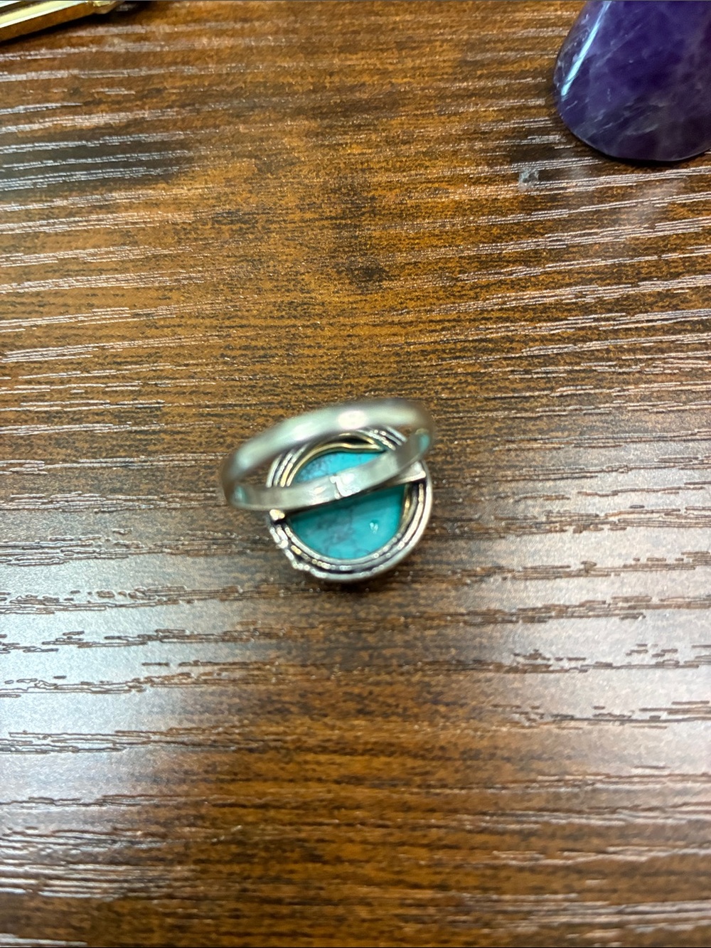 Sterling Silver Turquoise Statement Ring - Vibrant Turquoise - Picture 5 of 5